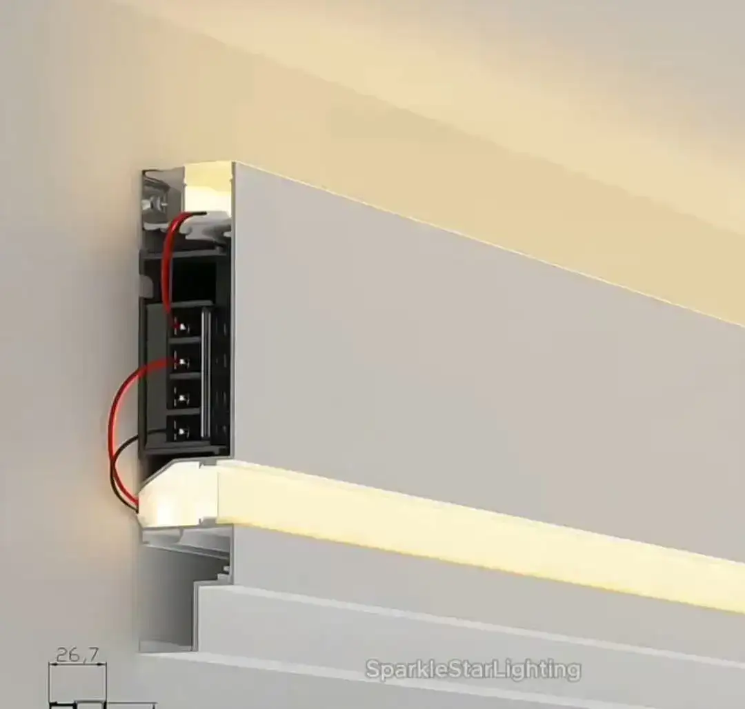 Installed concealed lighting profile